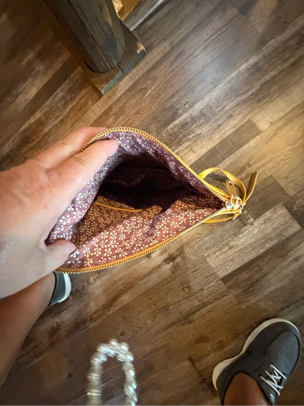 Moda Luxe Yellow Woven-Trim Crossbody Bag